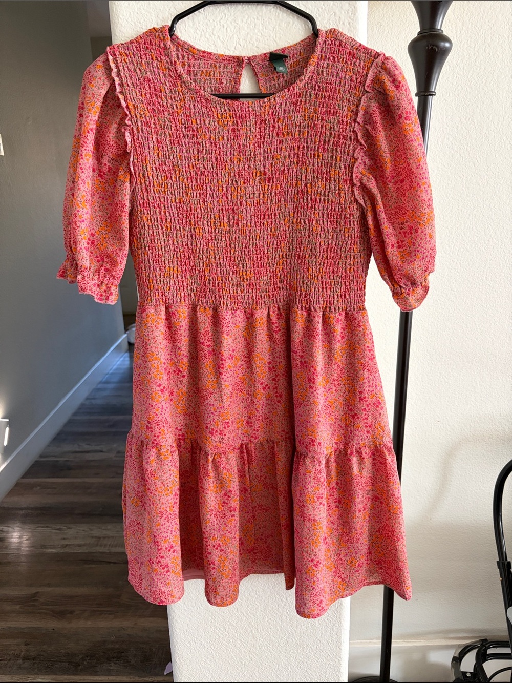 wild fable Pink Floral Smocked Tiered Dress